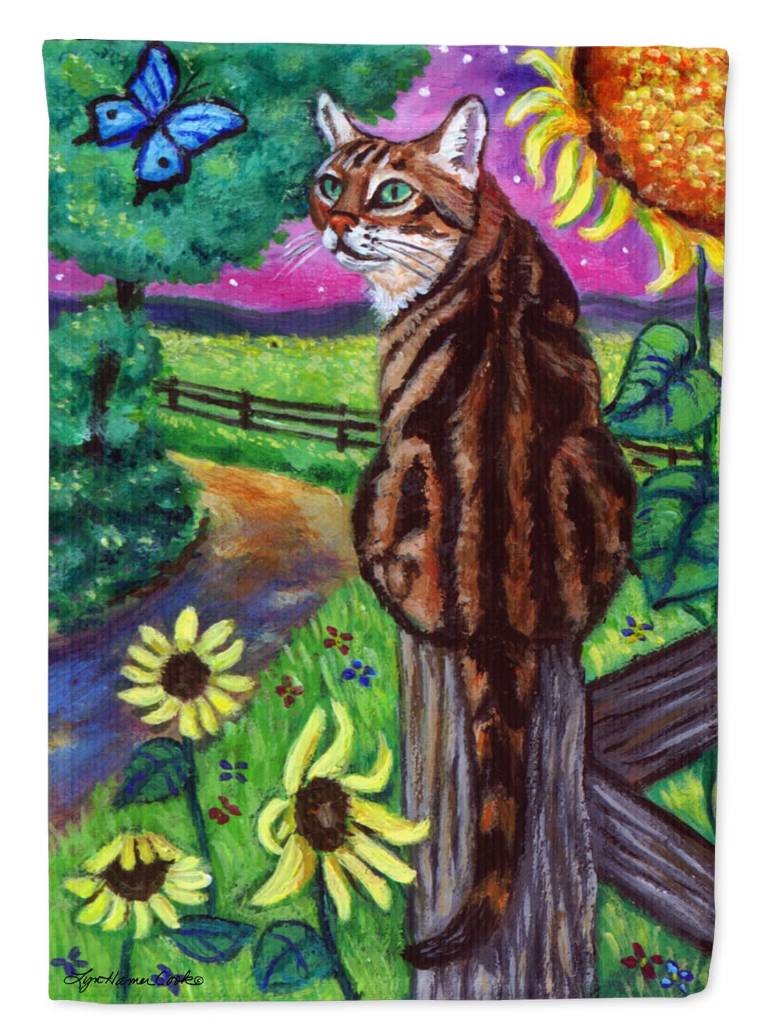 Caroline's Treasures 7425GF Bengal Cat Garden Flag - Decorative Outdoor Yard Banner for Mailbox, Patio, Flower Beds - Vibrant Multicolor Design Perfect for Seasonal Home Decor & Garden Landscaping