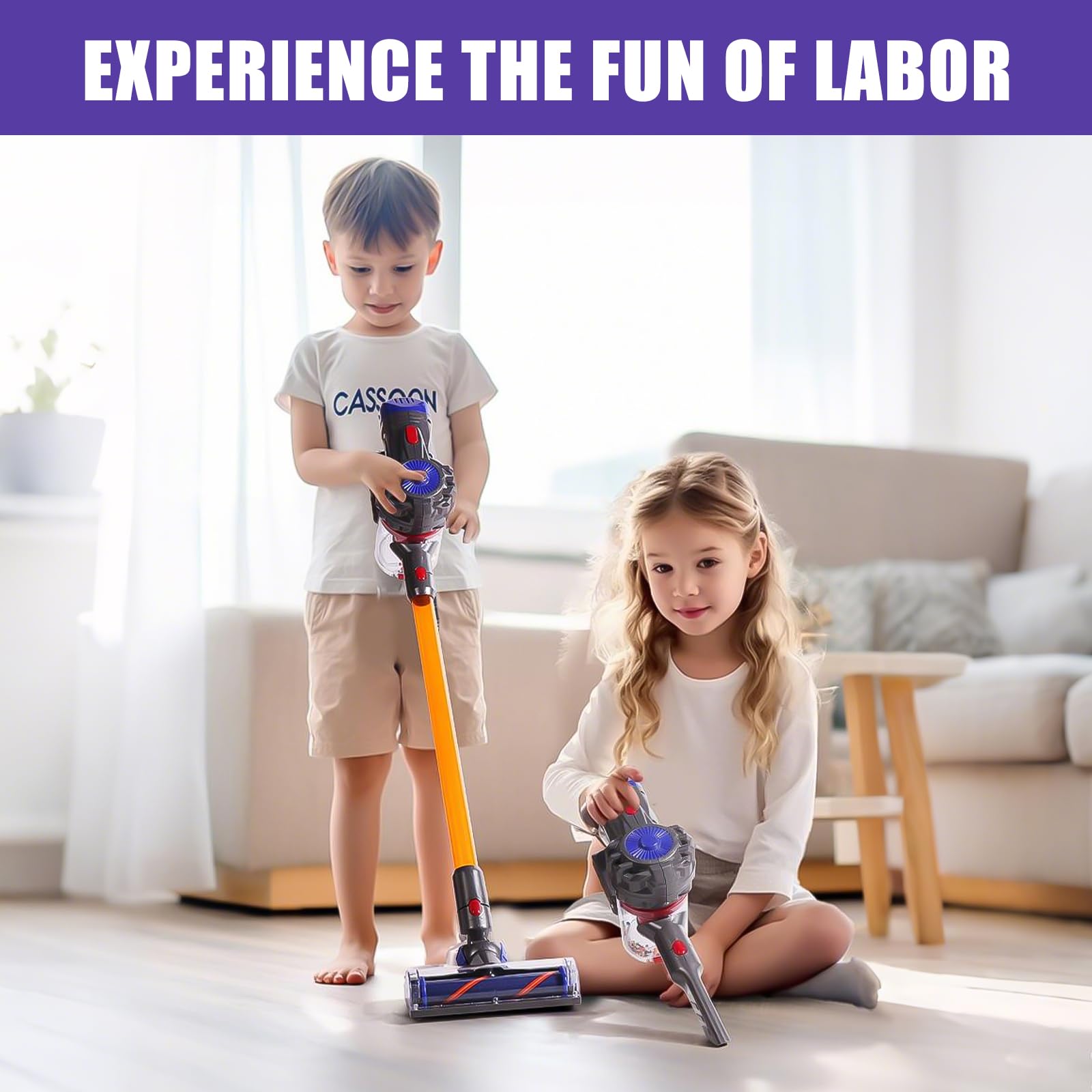 **Kids Cleaning Toy Set - 4-in-1 Cordless Vacuum That Really Works, Interactive Role-Play Toy for Children Aged 3+ | Officially Licensed by Joyanksd | Perfect for Pretend Play & Early Learning at Home**