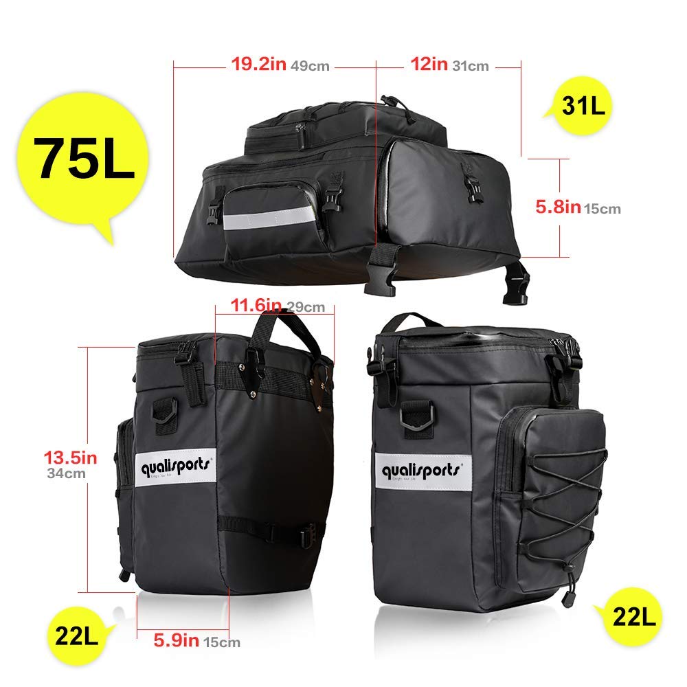 **Waterproof 3-in-1 Bike Rack Pannier Bag Set - E-Bike Saddle & Shoulder Bag, Laptop & Travel Cargo Bag - Durable Multifunctional Cycling Accessories for Commuting, Camping & Outdoor Adventures**