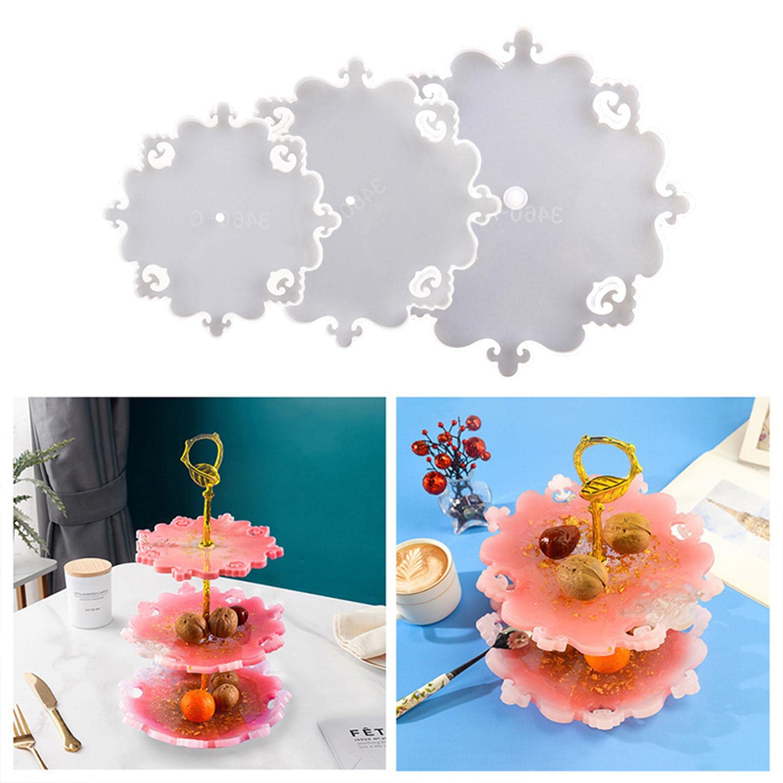 B Baosity Resin Fruit & Cupcake Stand - Silicone Epoxy Casting Tray for Home Party Decor, Wedding, Baby Shower & Dessert Display | Durable Baking Mold for DIY Crafts & Candy Making