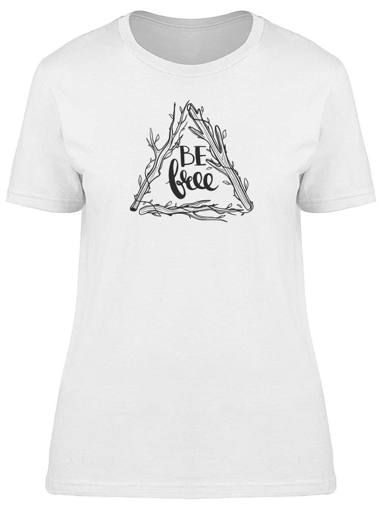 Be Free Women's Antler Triangle Graphic T-Shirt - Soft Cotton Casual Tee for Everyday Wear, Outdoor Adventures & Street Style
