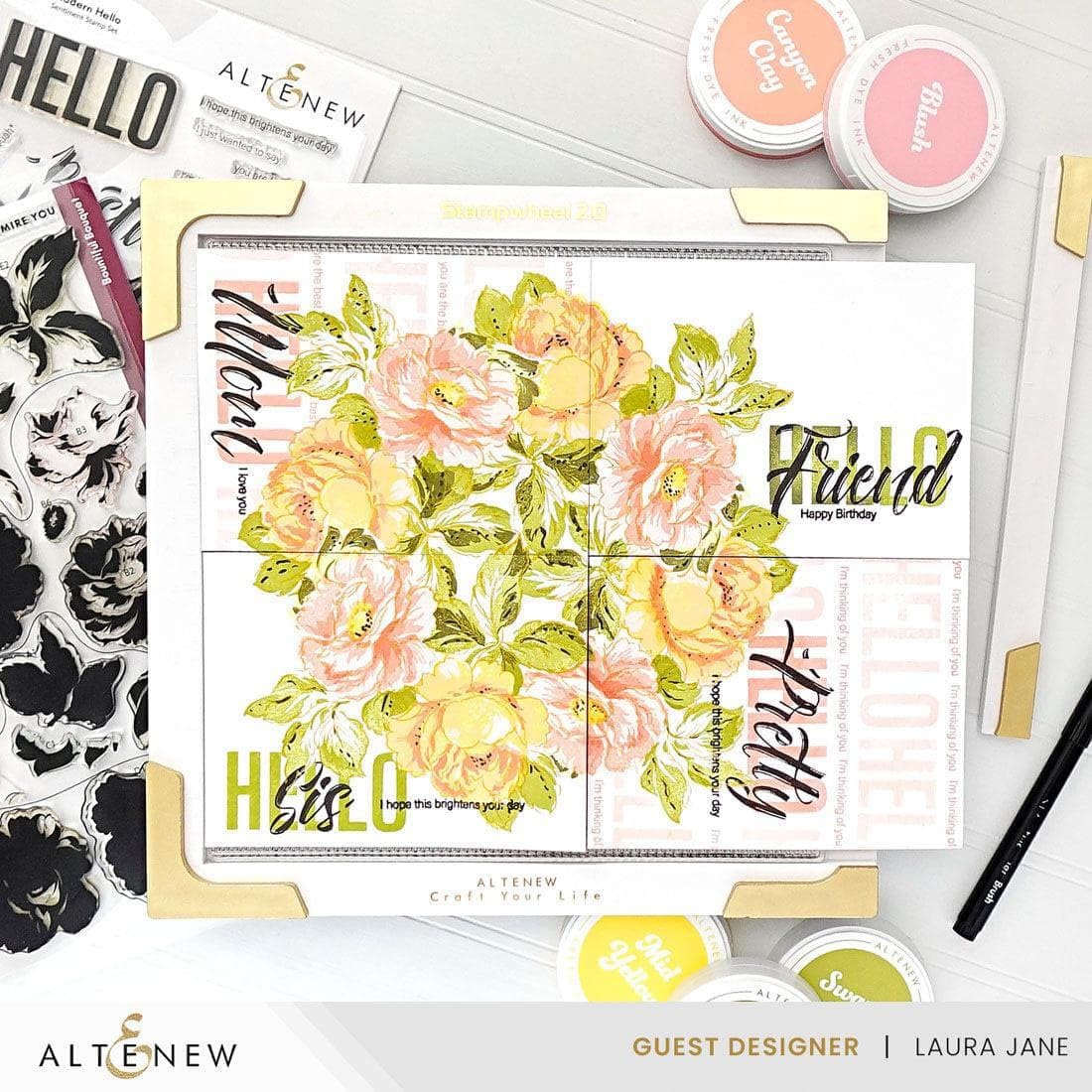 Altenew Stampwheel 2.0 Stamping Tool - Precision Craft Stamping Platform for Card Making & Paper Crafts with Sticky Mat, Base & Clear Flip Plate | Larger Workspace, Inch Scale | Perfect for DIY Greeting Cards, Scrapbooking & Home Decor Projects