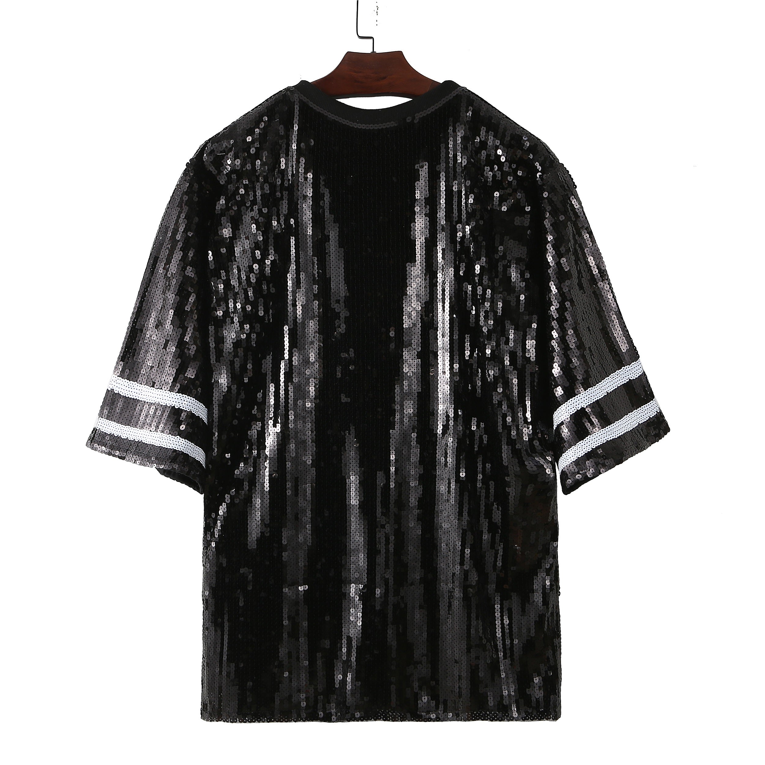 Sparkly Sequin T-Shirt for Women - Trendy Party Top with Glitter Details | Perfect for Night Out, Club Wear, and Special Occasions