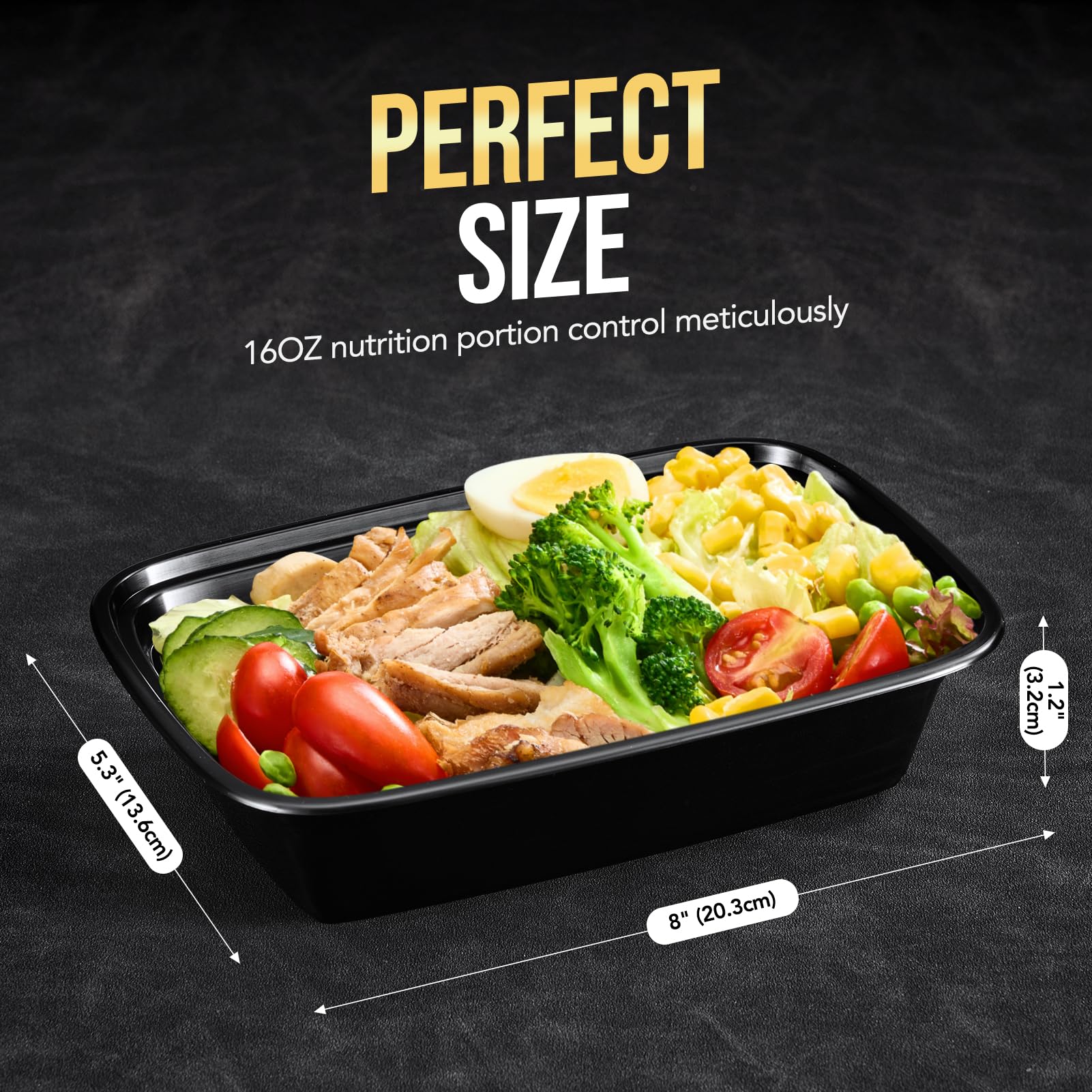 50-Pack 16 oz Reusable Meal Prep Containers with Lids - Leakproof, Microwave, Freezer & Dishwasher Safe - BPA-Free Plastic Food Storage Containers for Meal Prepping, Takeout, Leftovers & Office Lunch