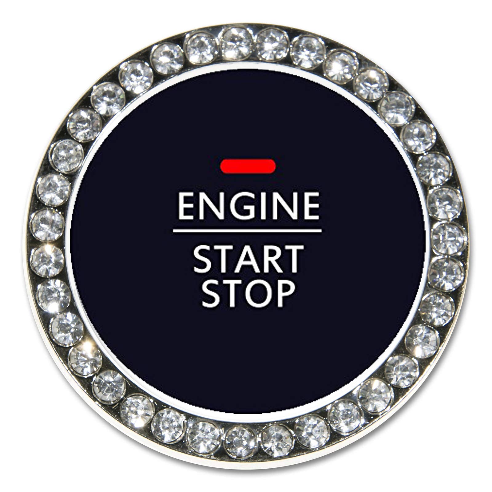 BLVD-LPF Luxury Steering Wheel Cover - Universal Crystal Bling Ring for Auto Start Engine Ignition Button Key | PU Leather Beige Car Accessory | Perfect for Luxury Car Interior Upgrade & Gift for Car Lovers