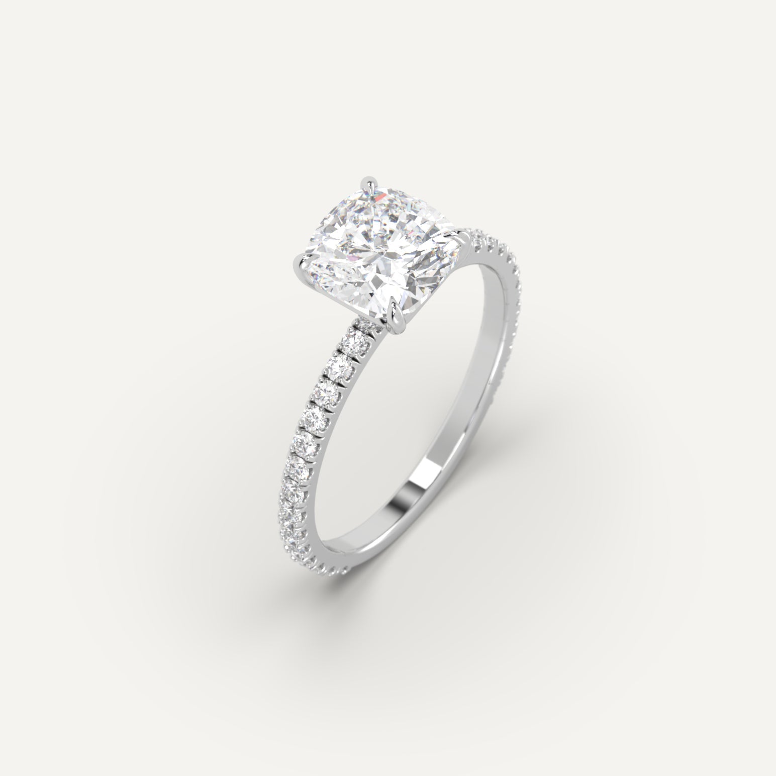 2 Carat Cushion Cut Diamond Engagement Ring - 14K White Gold Wedding Band for Women - Perfect for Proposals, Anniversaries & Special Occasions