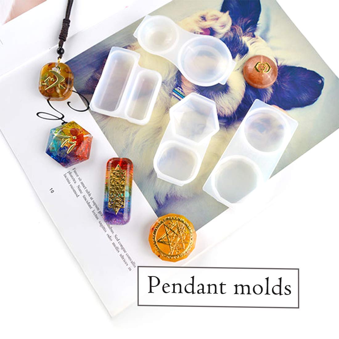 4-Piece Merkaba Resin Molds Set - Orgone Style Silicone Molds for Epoxy Resin Jewelry Making, DIY Pendant & Necklace Crafting - Perfect for Crystal Healing Jewelry, Spiritual Gifts, and Resin Art Projects