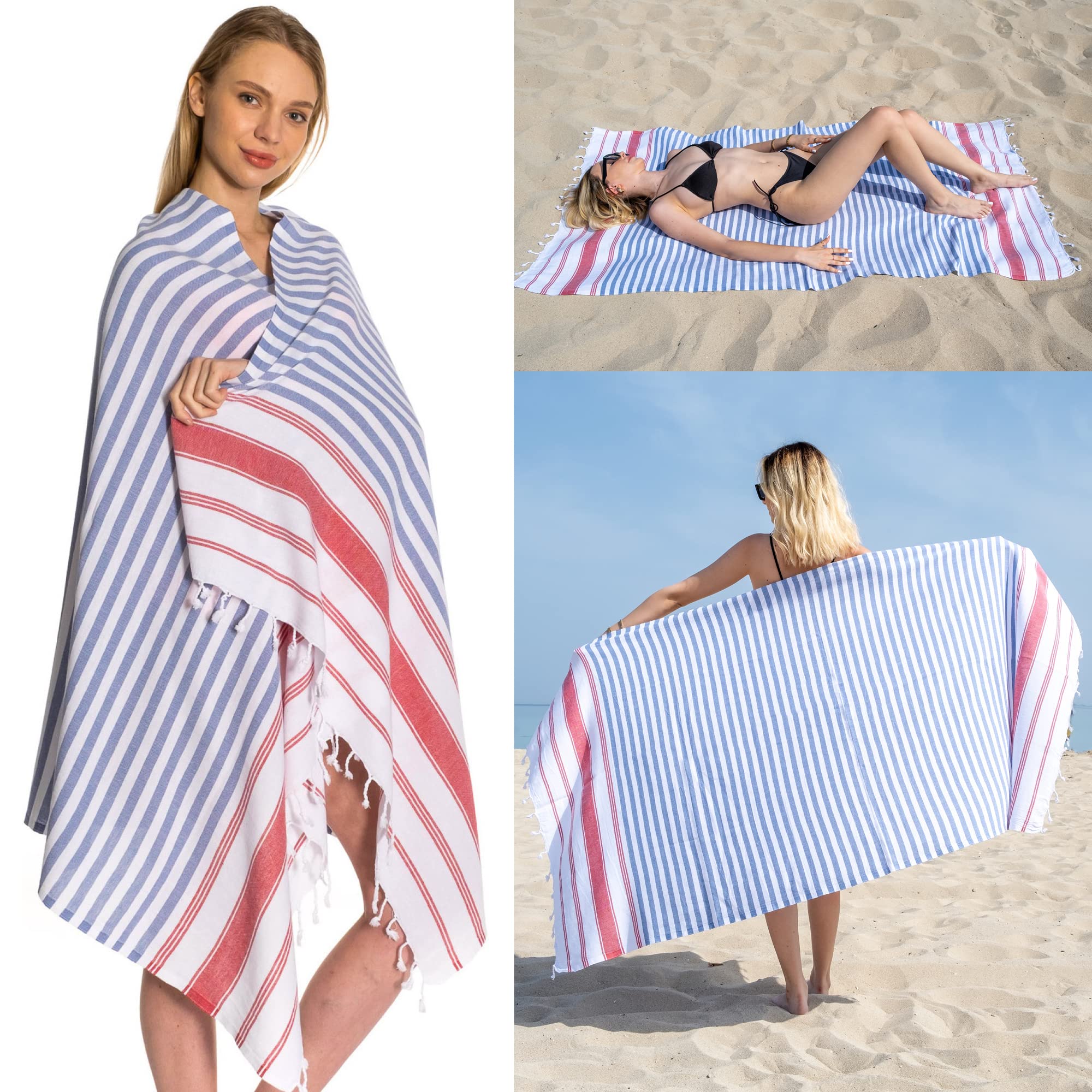 DEMMEX 2022 Ultra Soft Turkish Cotton Beach Towel & Blanket - XXL 75