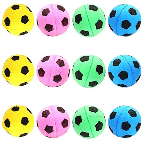 Meric Sponge Cat Balls - Soft Foam Soccer Balls for Cats | Exercise & Interactive Play | Durable, Bouncy & Quiet Cat Toys | Satisfies Chewing Instinct | Perfect for Indoor Play, Training & Bonding with Your Feline