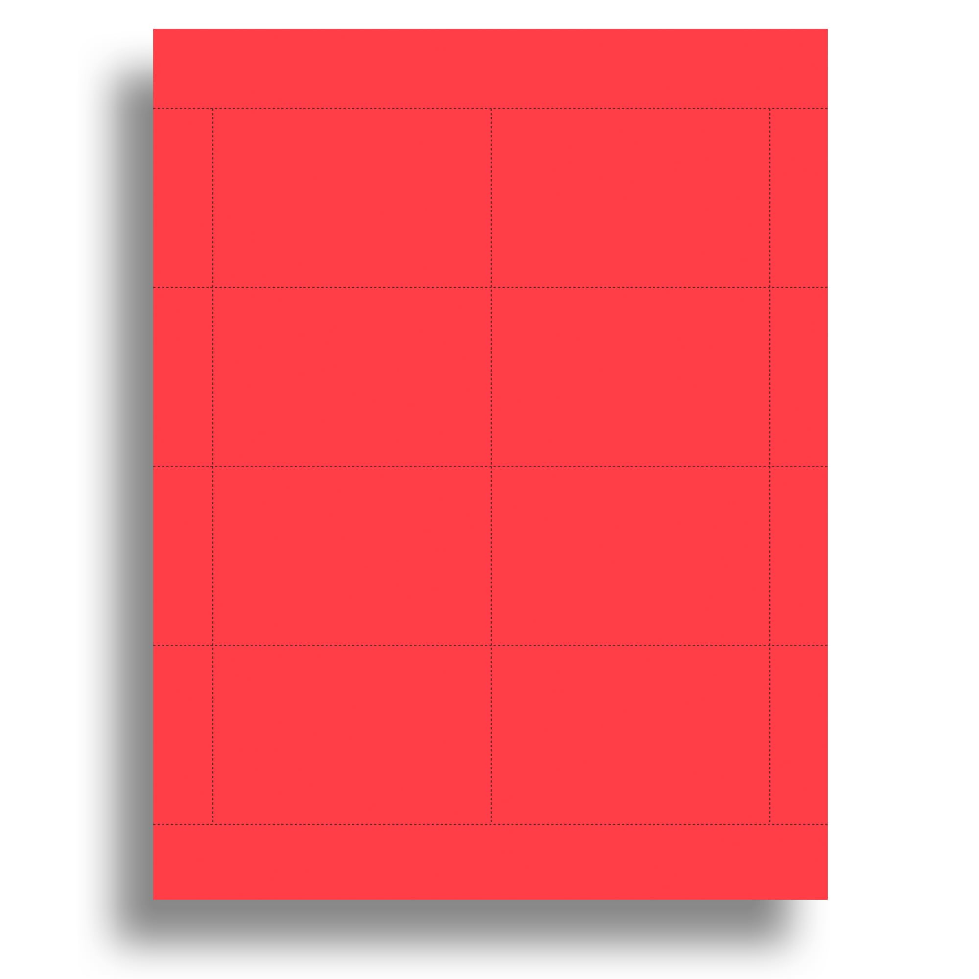 65lb Bright Red Name Badge Inserts - 2.25