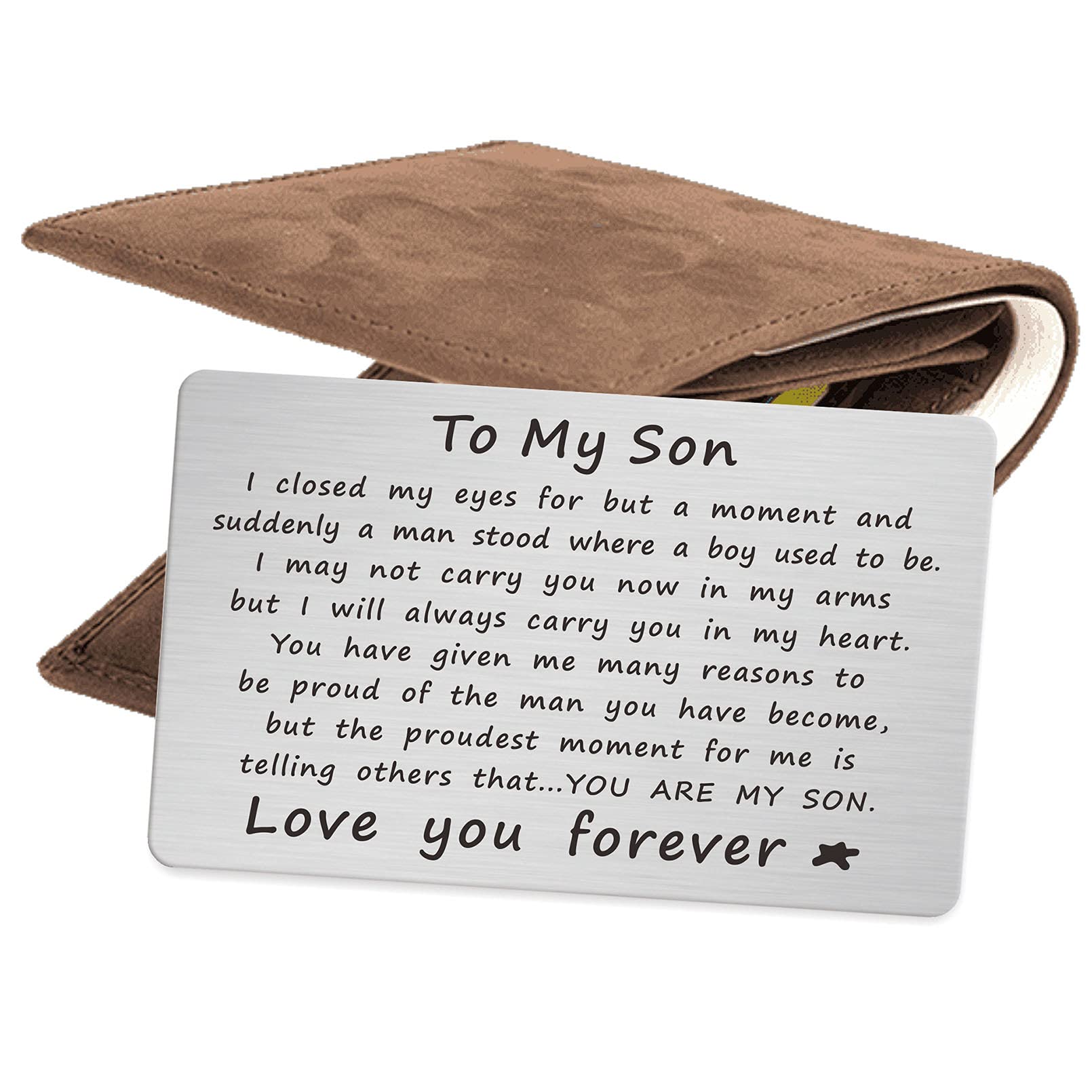 Personalized Inspirational Wallet Card for Son - Birthday, Graduation, Fathers Day Gift from Dad | Perfect for Daily Encouragement & Special Occasions