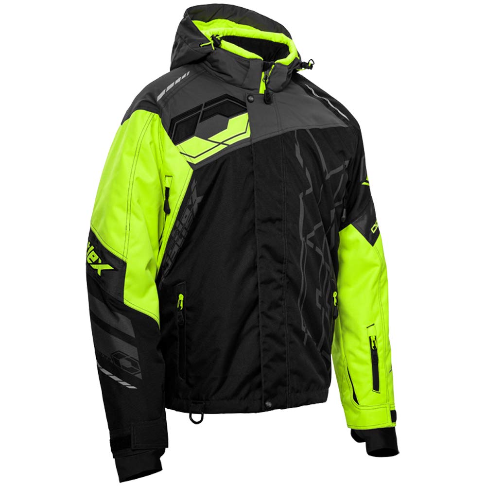 Castle X Men's Code Jacket - Black/Charcoal/Hi-Vis Motorcycle Jacket, Size Large - Durable & Protective Riding Gear for Commuting & Adventure