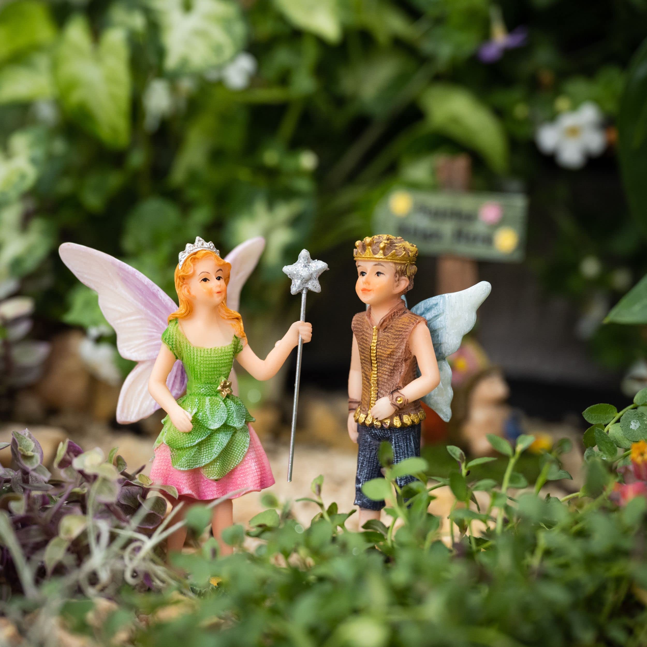 3-Piece Fairy Garden Kit with Fairy Figurines - Outdoor Fairy Garden Accessories for Decoration & Landscaping - Perfect for Backyard, Patio & Indoor Fairy Gardens