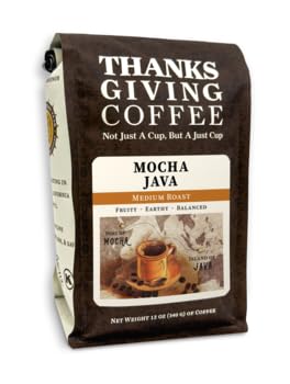 Premium Medium Roast Mocha Java Whole Bean Coffee - 5lb Bag for Thanksgiving & Holiday Gifts, Home Brewing & Office Use