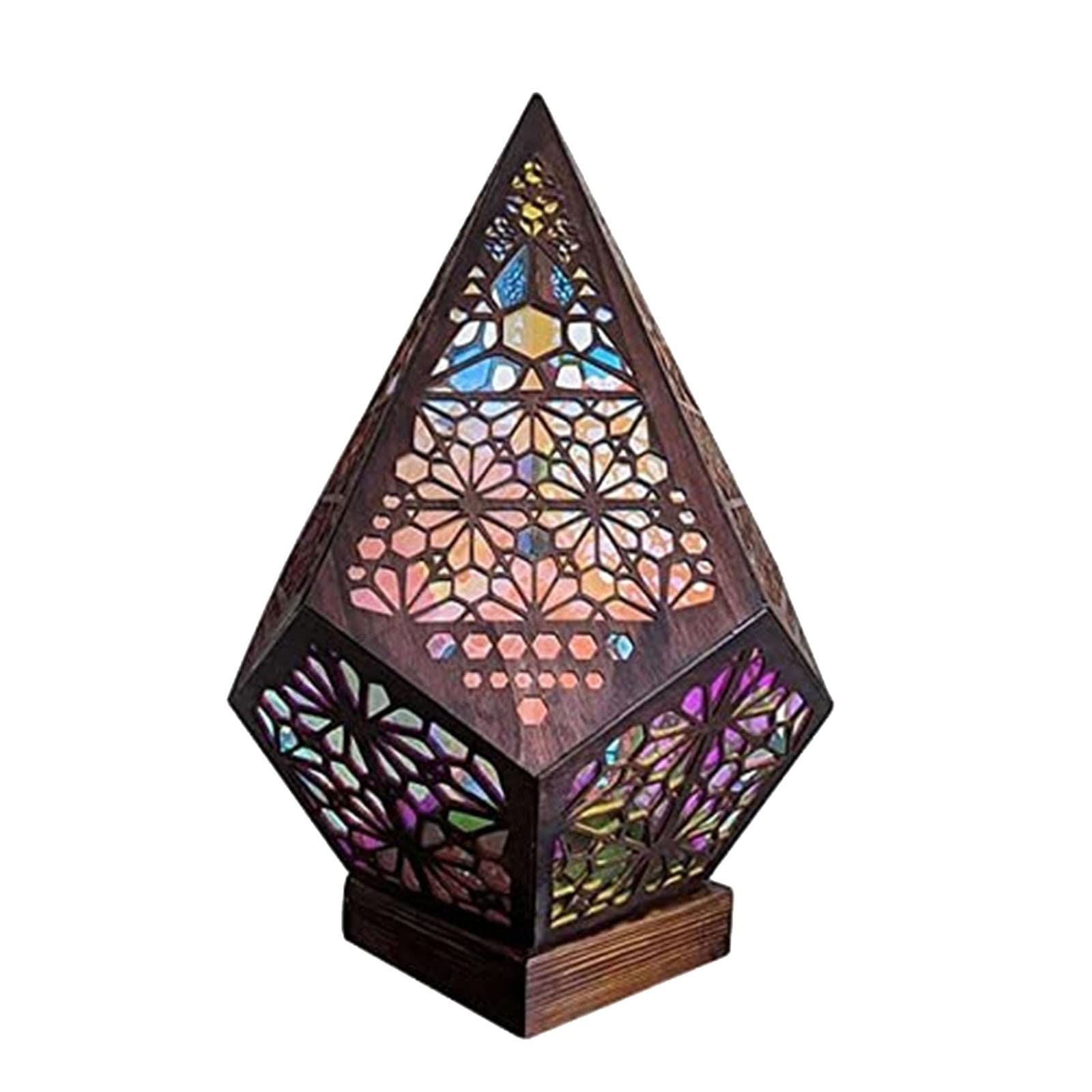 3D LED Bohemian Diamond Projection Lamp - Colorful Hollow Star Light for Home & Outdoor Decoration (Multicolor, One Size) - Perfect for Bedroom, Living Room, Garden & Party Lighting