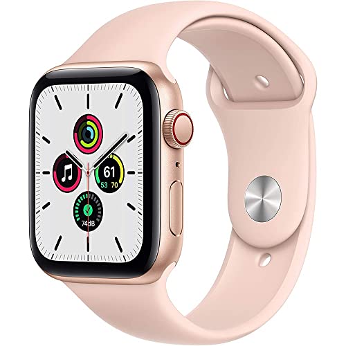 Apple Watch SE 44mm GPS + Cellular (Fully Unlocked) - Renewed Like New Aluminum Case Smartwatch for Fitness Tracking & Notifications | Perfect for Workouts, Running & Daily Use