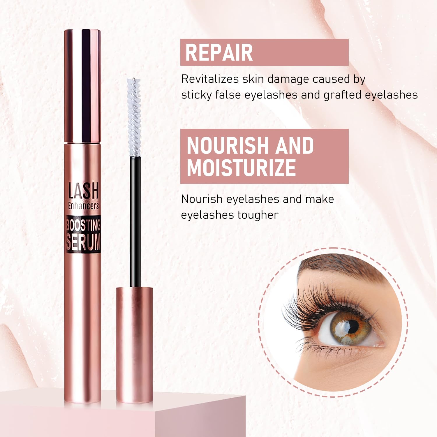 2PCS Daislashes Eyelash Growth Serum - Natural Lash Enhancer for Longer, Fuller & Thicker Lashes - Vegan & Cruelty-Free Formula - Perfect for Nighttime Use & Special Occasions