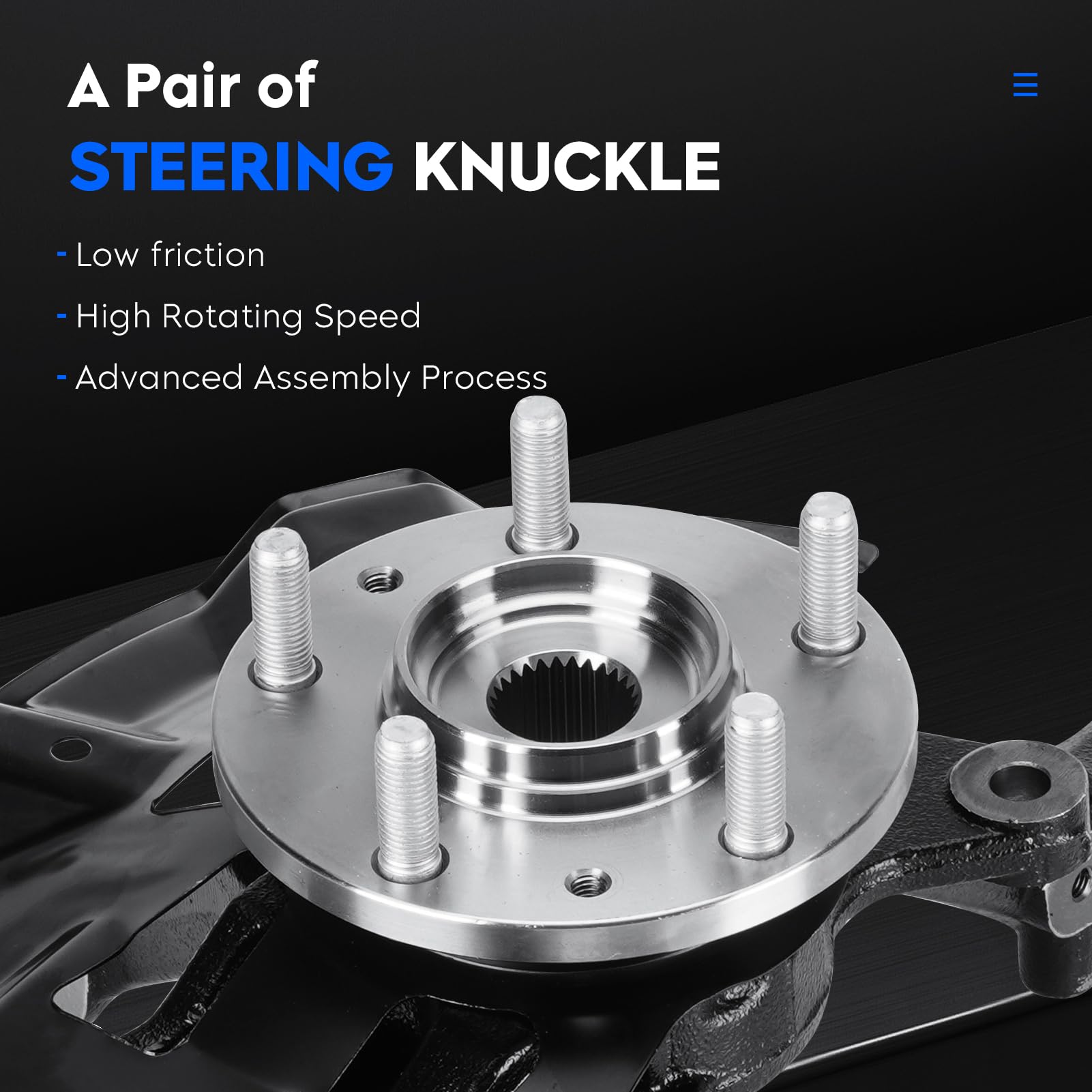 Steering Knuckle & Wheel Bearing Hub Assembly - Front Left & Right - Compatible with Ford Fusion 2006-2012, Lincoln MKZ 2007-2012, Zephyr 2006, Mercury Milan 2006-2011 - Replaces 698-409 & 698-408 - Perfect for Suspension Repair & Wheel Alignment
