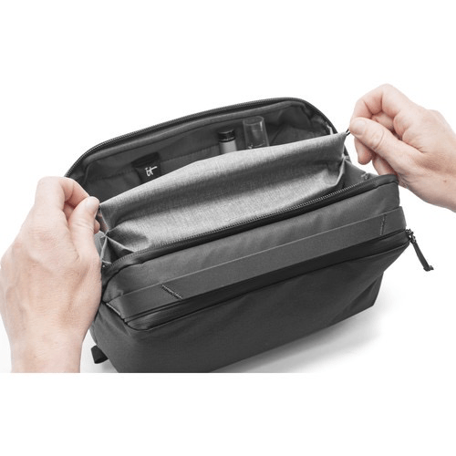 Peak Design Travel Wash Pouch - Waterproof Toiletry Bag for Men & Women, Compact Organizer for Cosmetics & Toiletries (Black) - Perfect for Camping, Gym, Business Trips & Air Travel