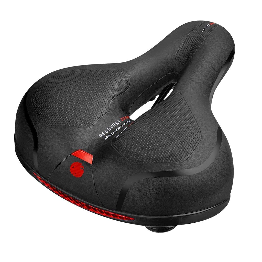 **Comfortable Waterproof Memory Foam Bicycle Seat Cushion for Women - Mountain Bike Accessories, Reflective & Foldable Pedals (Black, One Size) - Perfect for Commuting, Road Biking & Outdoor Adventures**