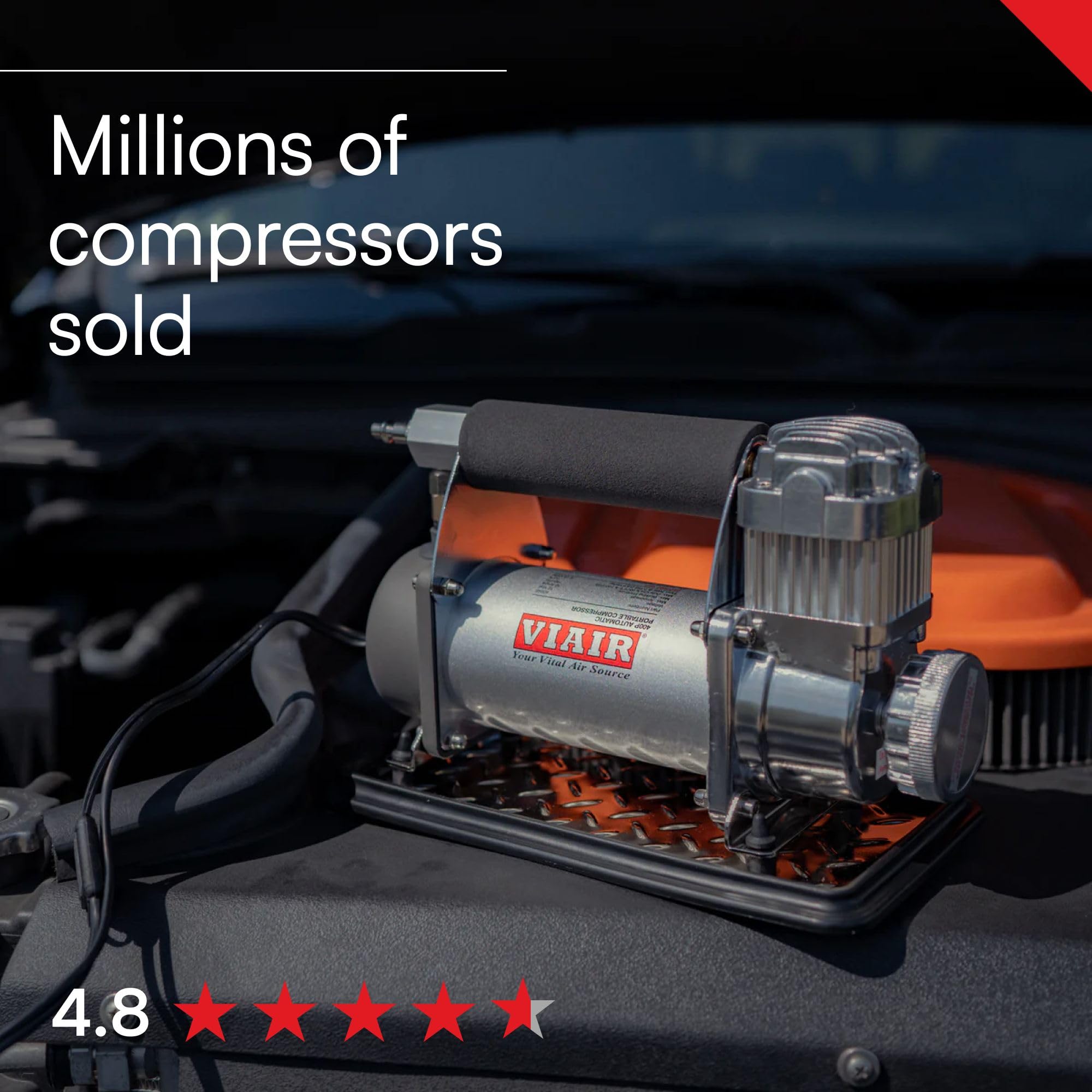 VIAIR 400P-RV/40047 Automatic Portable Air Compressor - 150 PSI Tire Inflator Kit for RV, Truck, Jeep & SUV Tires | Fast 2.30 CFM Air Pump | Perfect for Road Trips, Off-Roading & Emergency Tire Inflation