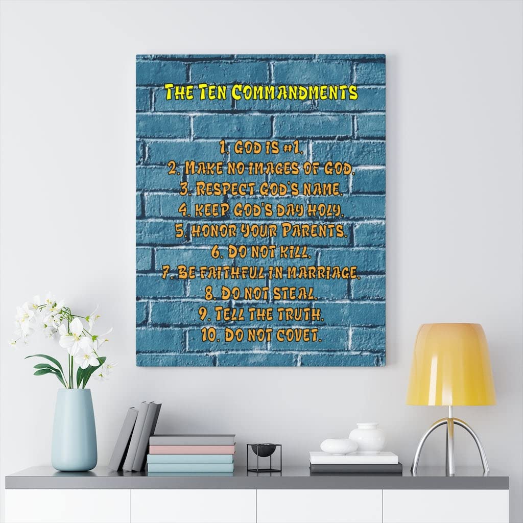 10 Commandments Christian Wall Art Print - Bible Verse Decor for Home, School & Church - Express Your Love with Inspirational Gifts
