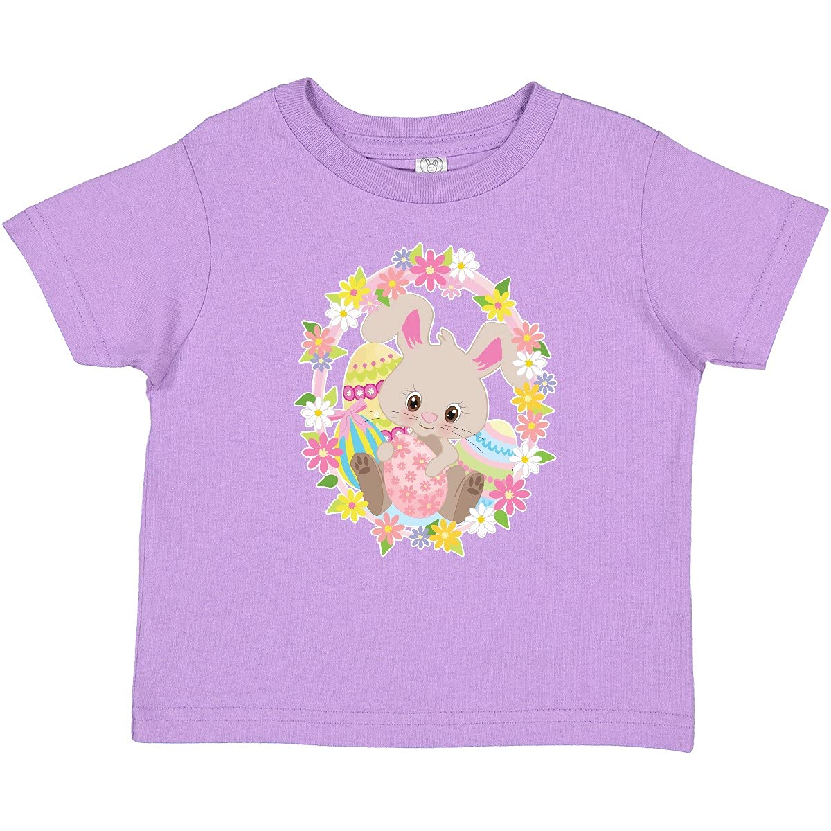 Easter Bunny Baby T-Shirt with Flowers & Eggs for Holiday Outfits