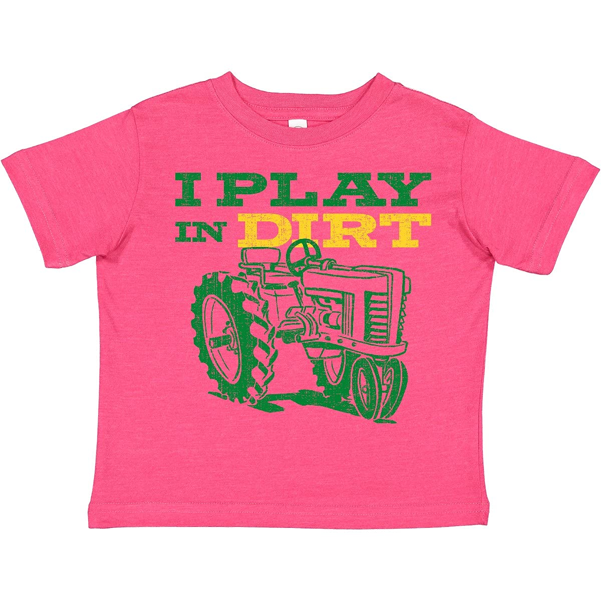 Inktastic Play in Dirt Tractor Toddler T-Shirt - Cute Farm Theme Cotton Tee for Boys & Girls - Perfect for Outdoor Play, Farm Visits & Playdates