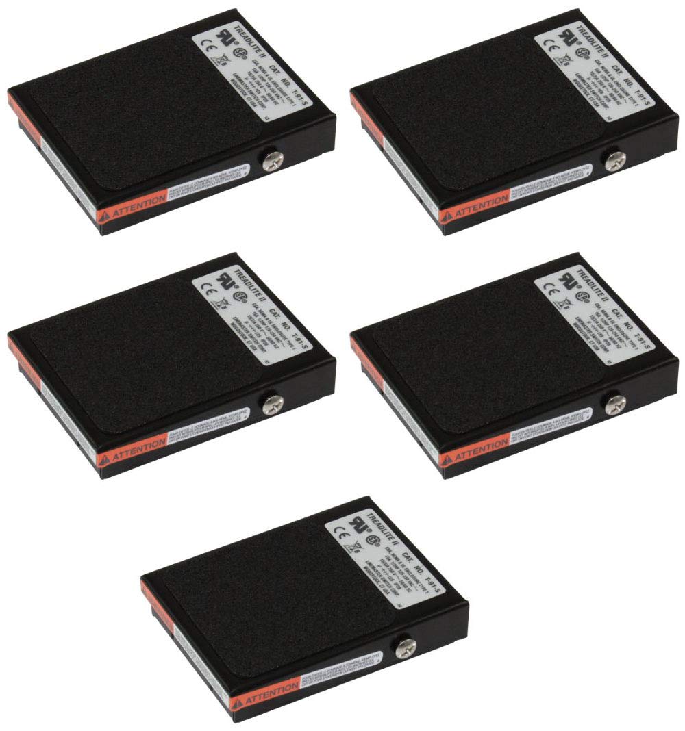 Linemaster T-91-S Treadlite II Foot Switch - Single Pedal Momentary SPDT Electrical Footswitch, No Guard, Black (5-Pack) - Perfect for Industrial Machinery, Medical Equipment & Laboratory Use