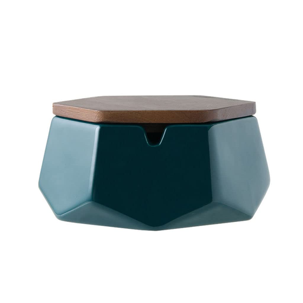 Premium Ceramic Ashtray with Lid - Windproof, Smokeless, Non-Slip Design for Indoor & Outdoor Use - Perfect for Office, Home, Patio, and Travel - Elegant Tabletop Cigarette Ash Tray