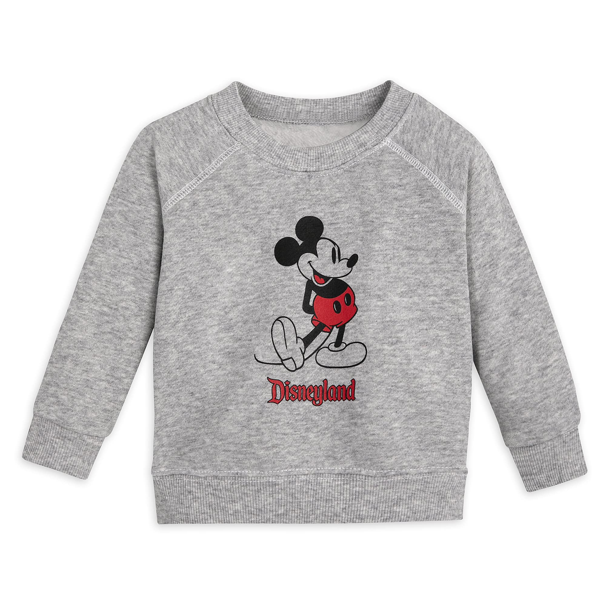 Disney Mickey Mouse Classic Baby Sweatshirt – Soft Gray Cotton Hoodie for Toddlers – Perfect for Disneyland Trips & Casual Outings