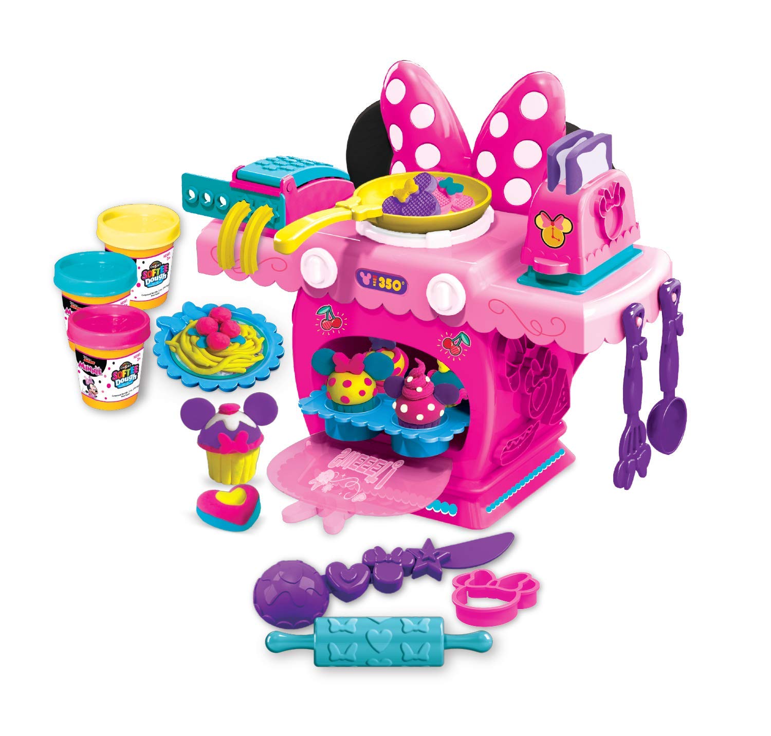 Disney Junior Minnie Mouse Deluxe Kitchen Playset for Kids - Pretend Play Cooking Toy with Accessories for Toddlers & Preschoolers | Birthday Gift Idea for Girls Ages 3-6 Years Old | Perfect for Indoor Playtime & Imaginative Role-Playing