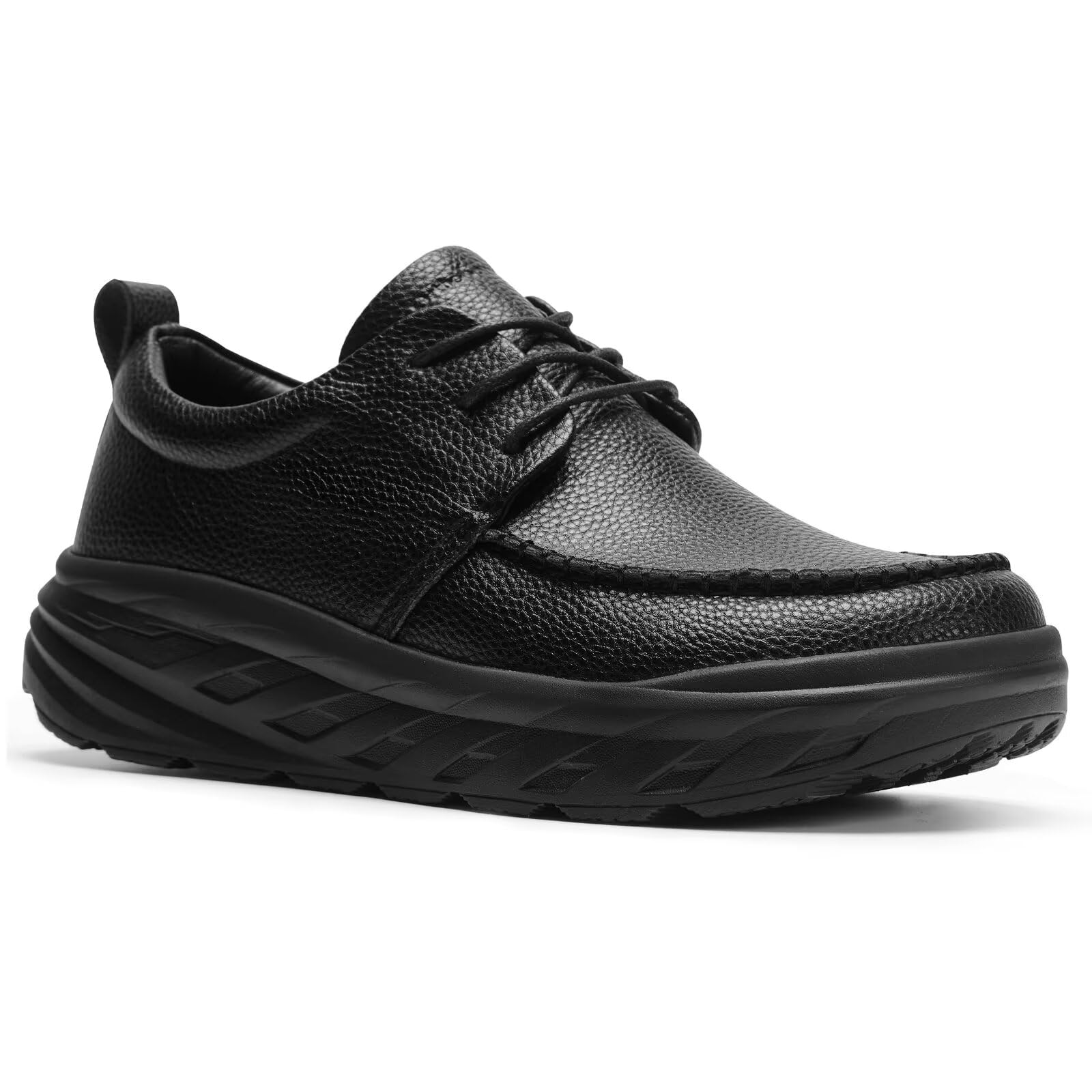 OrthoComfoot Men's Orthopedic Wide Leather Dress Shoes for Diabetic & Plantar Fasciitis - Arch Support Walking Sneakers with Adjustable Fit for Work, Business & Casual Wear - Pain Relief Oxfords for Heel & Foot Comfort (Ideal for Office Professionals & Daily Walking)