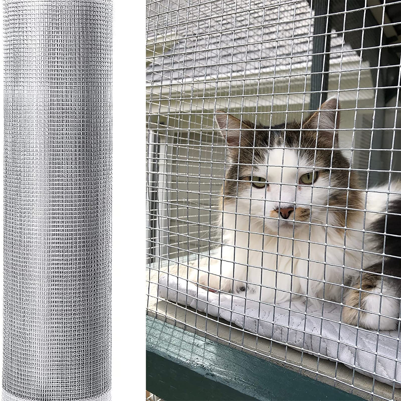 Premium Stainless Steel Wire Mesh - 1x1m (3.2x3.2ft) Aviary Fence & Hardware Cloth for Chicken Coop, Rabbit Cage, Garden Protection & Fruit Tree Enclosure - Heat Resistant & Durable - Perfect for Backyard Farming, Pet Safety and Crop Protection
