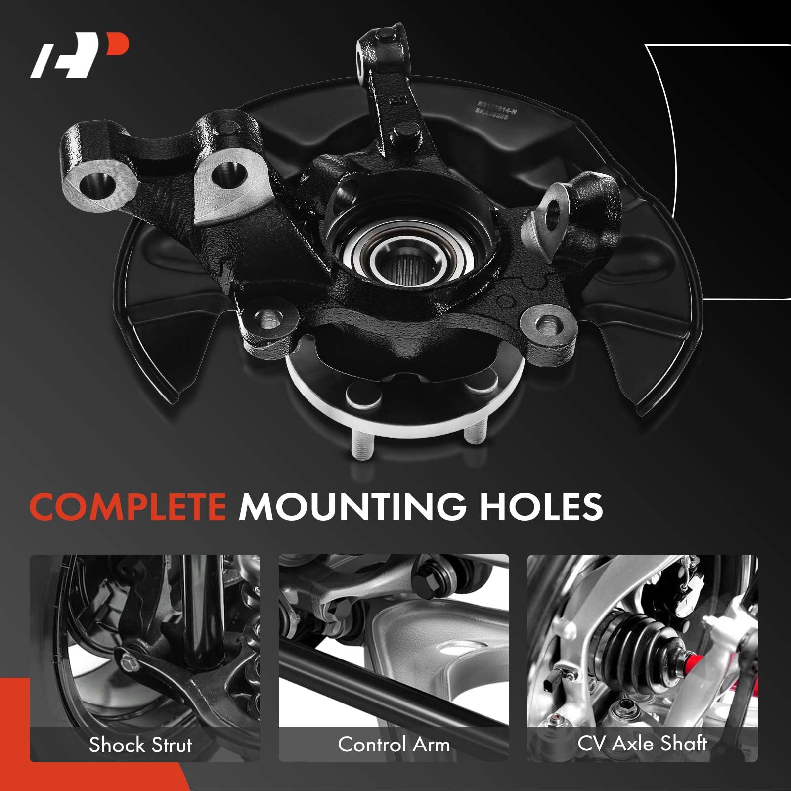 Premium Front Right Steering Knuckle & Wheel Bearing Hub Assembly for 2003-2008 Toyota Corolla 1.8L FWD - 5-Lug Passenger Side Replacement Part - Perfect for Smooth Steering & Wheel Alignment