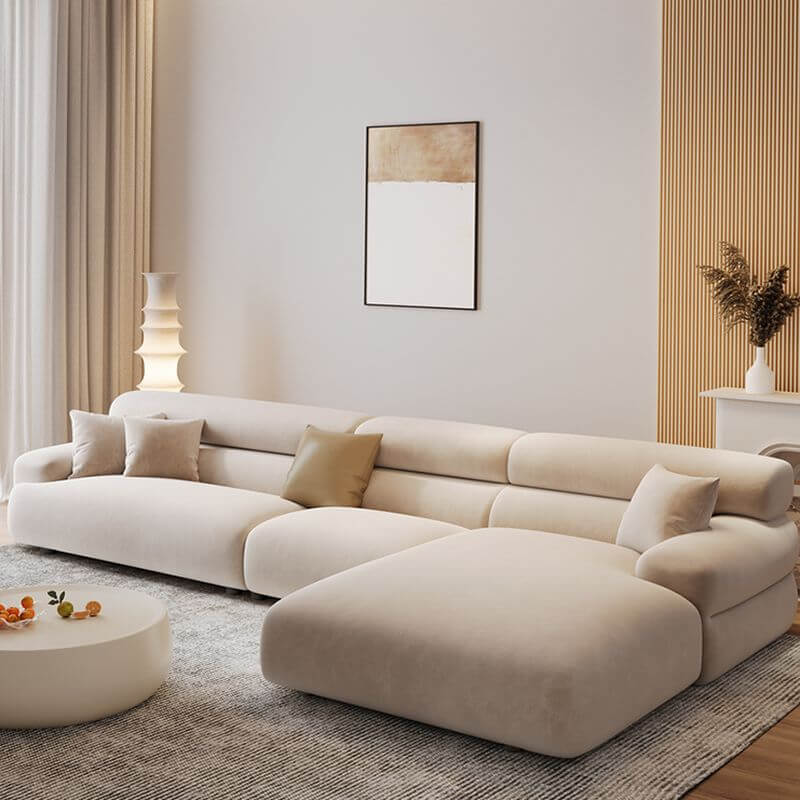 L-Shaped Right/Left Hand Facing Reclining Sofa with Concealed Support - Modern Living Room Furniture for Home Theater & Family Relaxation