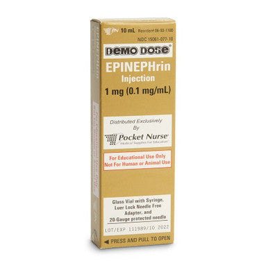 Epinephrine 10 ml Emergency Medication - First Aid Training Kit for Allergic Reactions & Anaphylaxis Shock