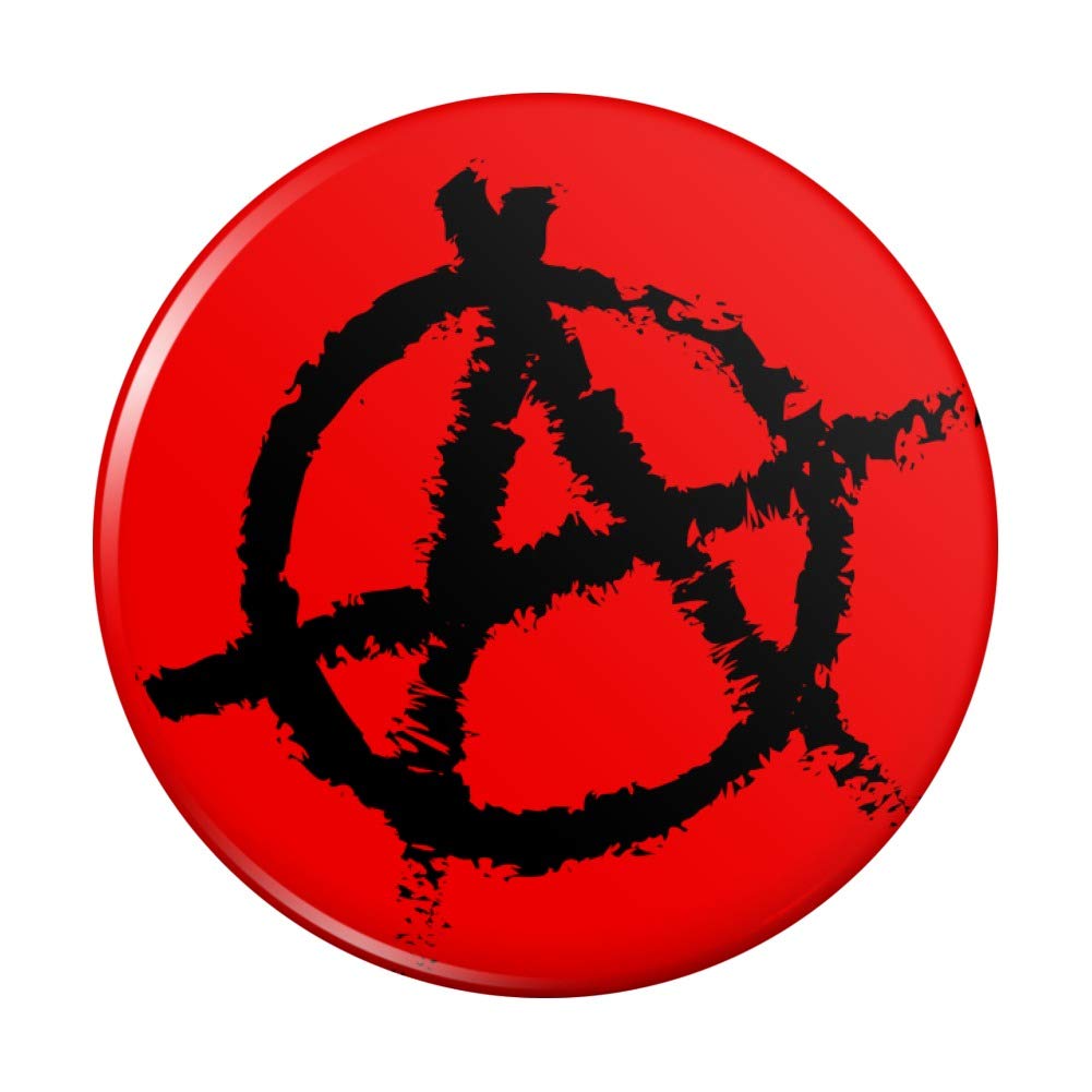 Anarchy Symbol Red Pinback Button Badge - Punk Rock Accessories for Jackets, Bags & DIY Outfits
