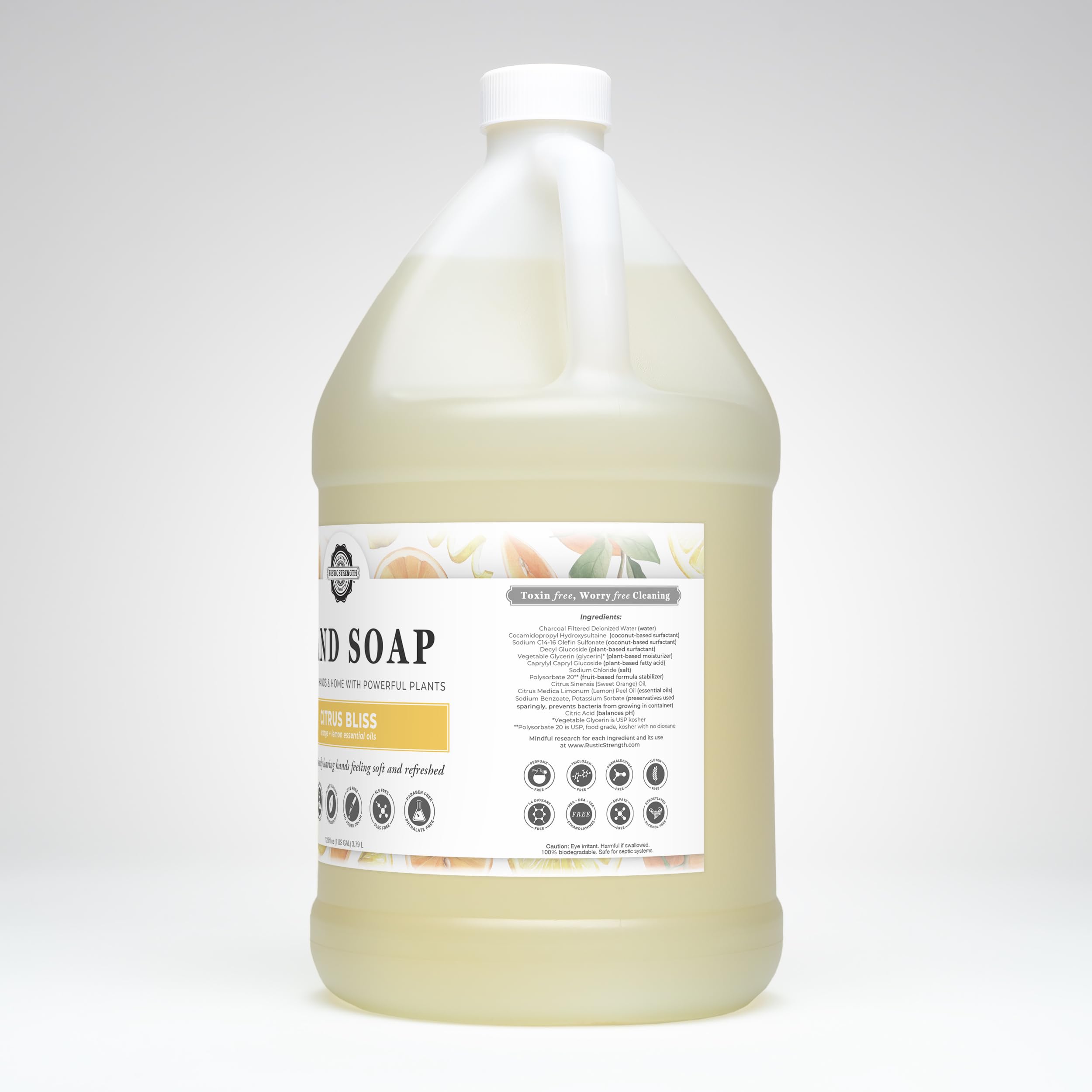 Citrus Bliss Liquid Hand Soap Refill - 128oz Bulk Refill for Foaming Soap Dispensers | Gentle Cleansing for Home, Office & Commercial Use