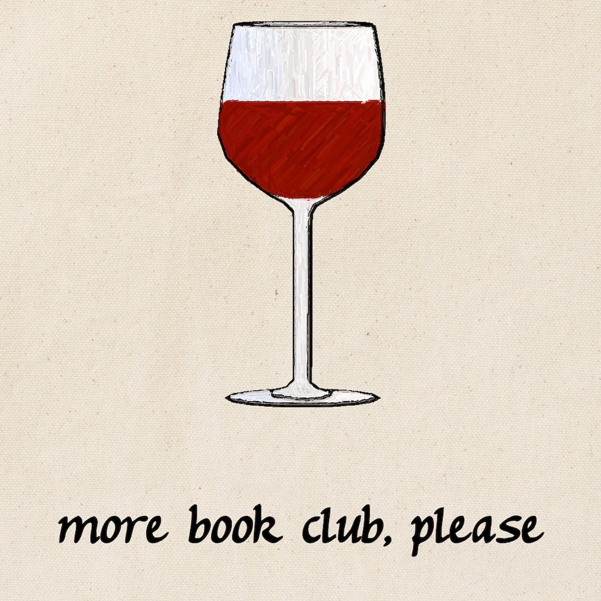 More Book Club Please Tote Bag - Natural Canvas Reusable Shopping Bag for Books, Groceries & Beach - Eco-Friendly Book Lover Gift