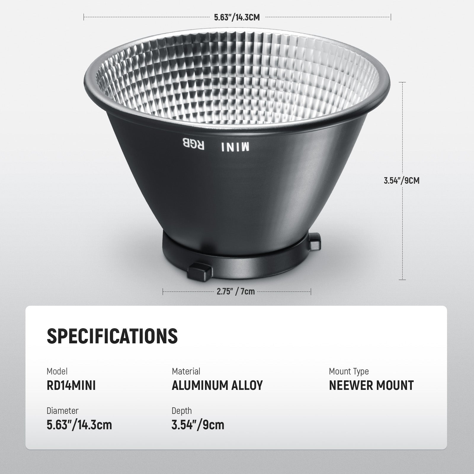 NEEWER RD14 Mini Reflector Diffuser for MS Series LED Video Light - Soften & Enhance Lighting for Photography, Videography, and Studio Shoots