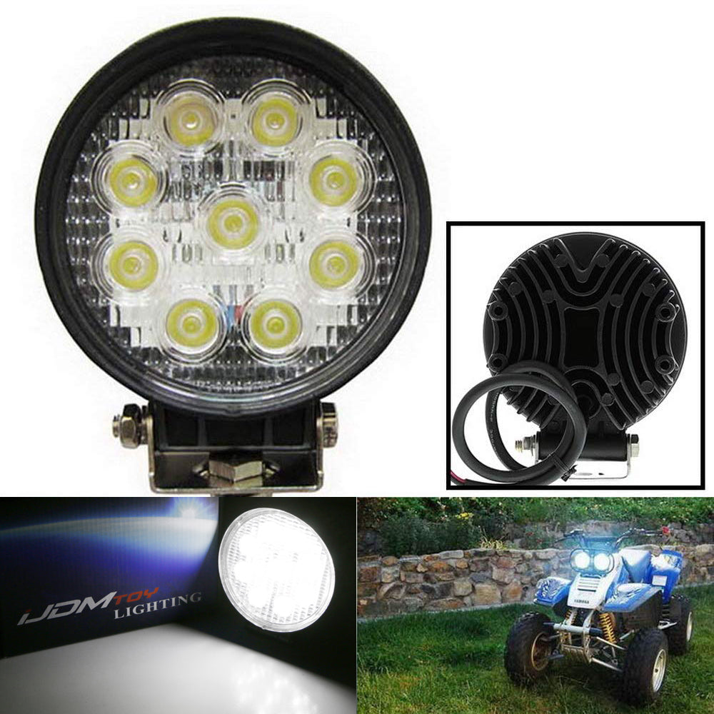 27W High Power Round LED Work Light for SUV, 4x4 Truck, Tractor & Boat - Waterproof Off-Road Lighting for Camping, Hunting & Marine Use
