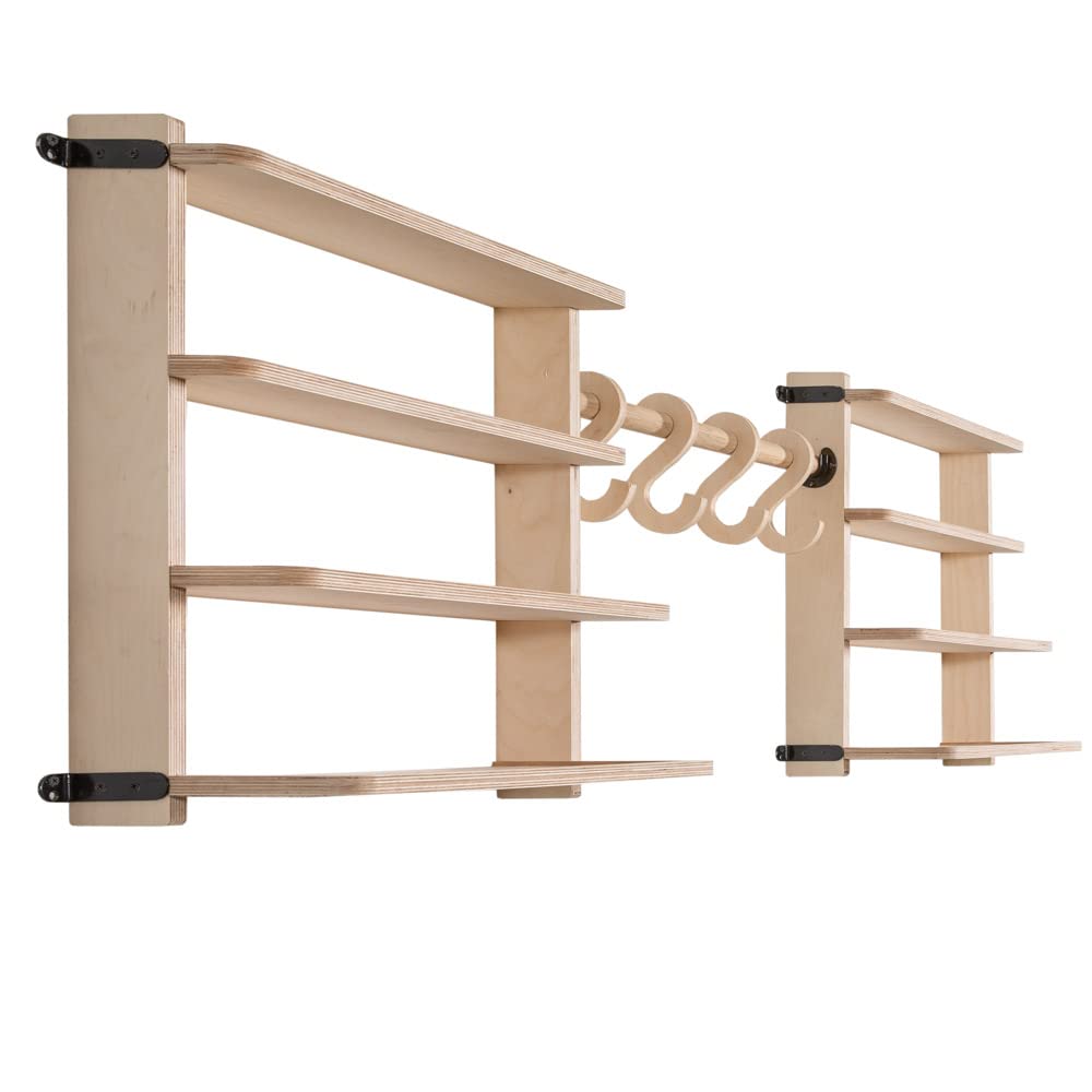 Heavy Duty 8-Shelf Storage Rack with 4 Hooks - 24