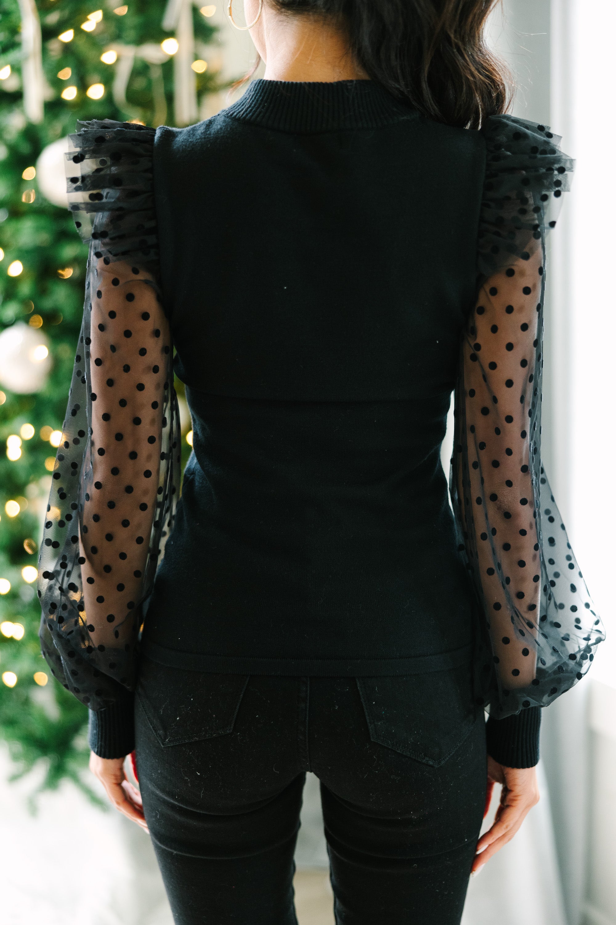 Elegant Black Ruffled Blouse for Women - Stylish Office Wear & Evening Outfits - Perfect for Work, Parties & Special Occasions