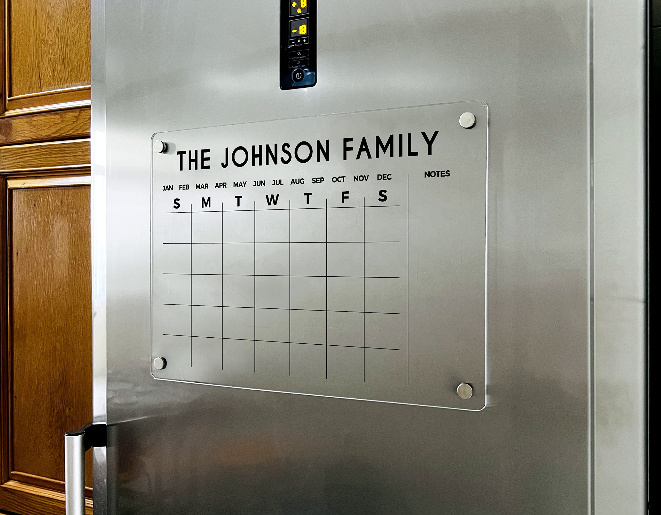 Magnetic Refrigerator Planner 2025 - Personalized Fridge Calendar with Monthly & Weekly Layout, Dry Erase Marker & Note Board - Perfect for Kitchen Organization, Meal Planning & Family Schedules