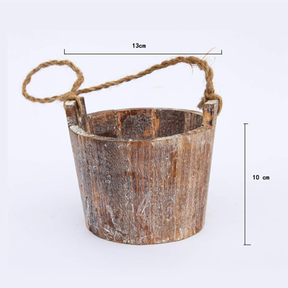 Hangable Wooden Flower Pot - Cabilock Decorative Plant Holder for Indoor/Outdoor Plants | Perfect for Home, Garden, and Balcony Decor