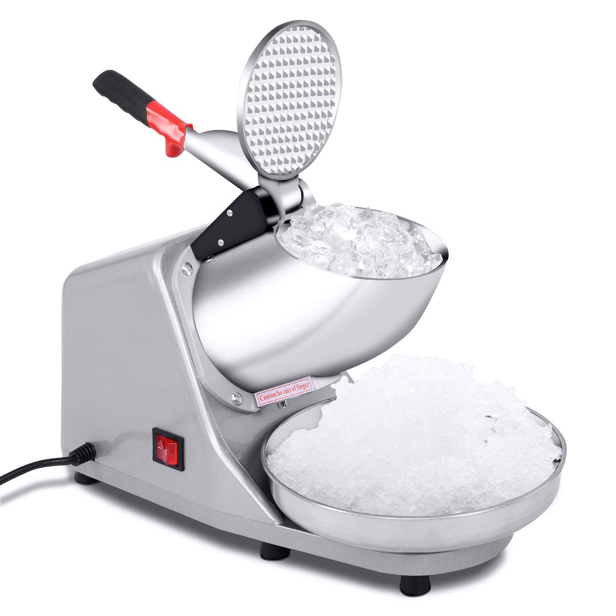 Goplus® Electric Ice Crusher & Shaver Machine - 143 Lbs/Hour for Snow Cones, Slushies & Cocktails - Perfect for Home Bars, Parties & Commercial Use