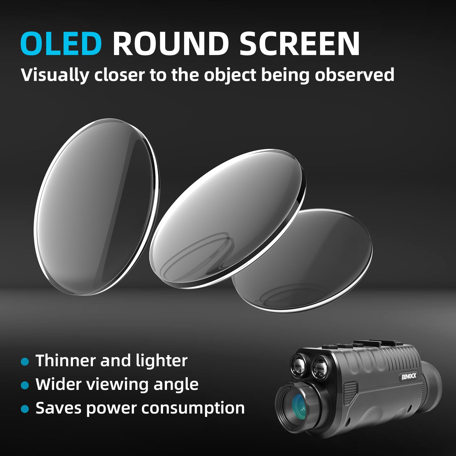 BINOCK NVG40 Pro WiFi Night Vision Goggles for Adults - Helmet Mounted OLED Large Circular Screen Monocular with Dual IR 850nm & 940nm, 4K Video Recording, Shockproof Design - Perfect for Camping, Hunting, Night Surveillance & Outdoor Adventures