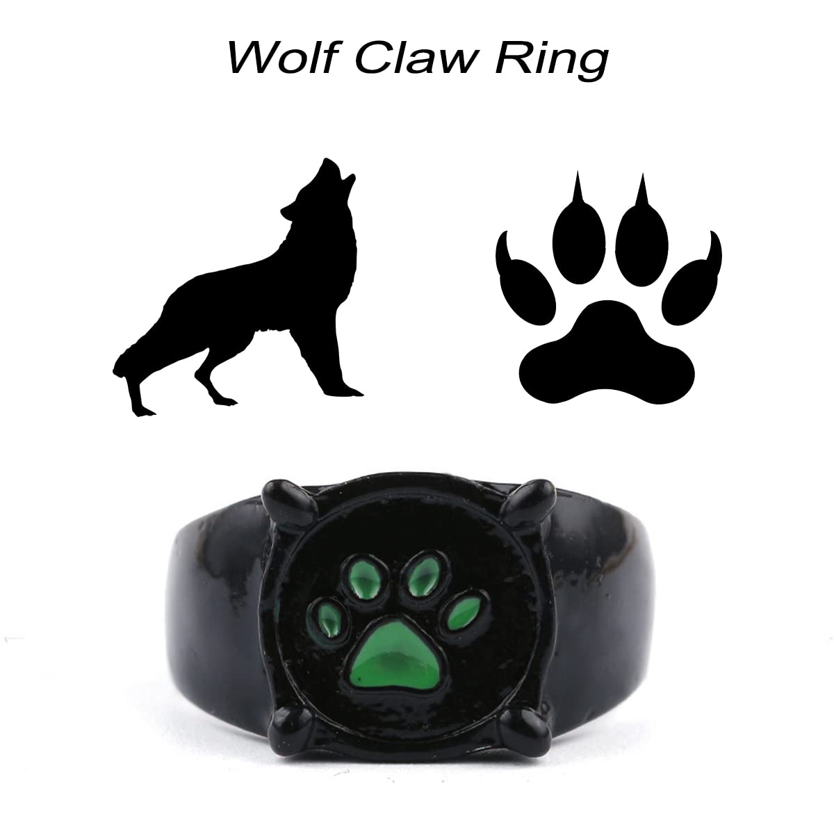 Engraved Wolf Ring for Men & Women - Silver Plated Stainless Steel Viking Jewelry, Norse Wolf Head Ring for Biker, Punk, Gothic Fashion | Perfect for Cocktail Parties, Date Nights & Gift Giving