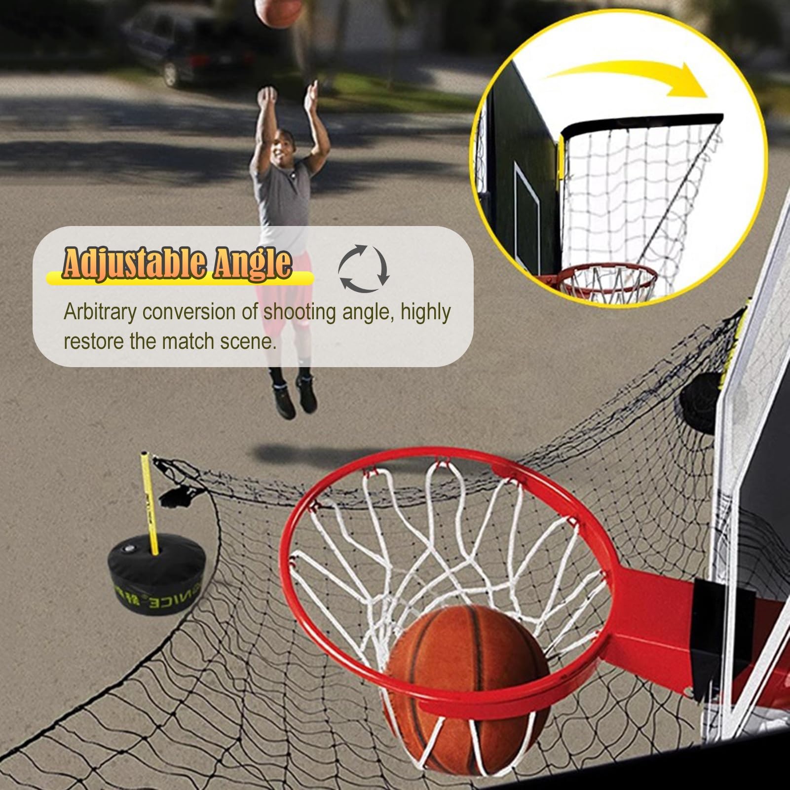 Best Basketball Rebounder Trainer - Heavy Duty Outdoor Basketball Shooting Return System for Hoop Practice | Perfect for Solo Drills, Backyard Training & Skill Development
